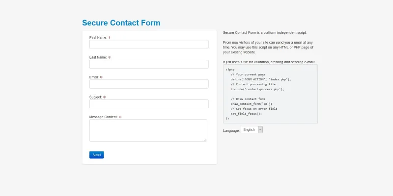 Secure Contact Form PHP Script