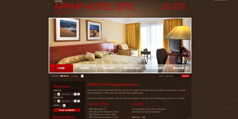 PHP Hotel Reservation System Light