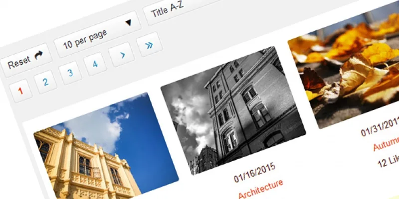 jPList - jQuery Data Grid Pagination Controls