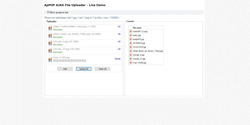 PHP AJAX Multiple File Uploader Script
