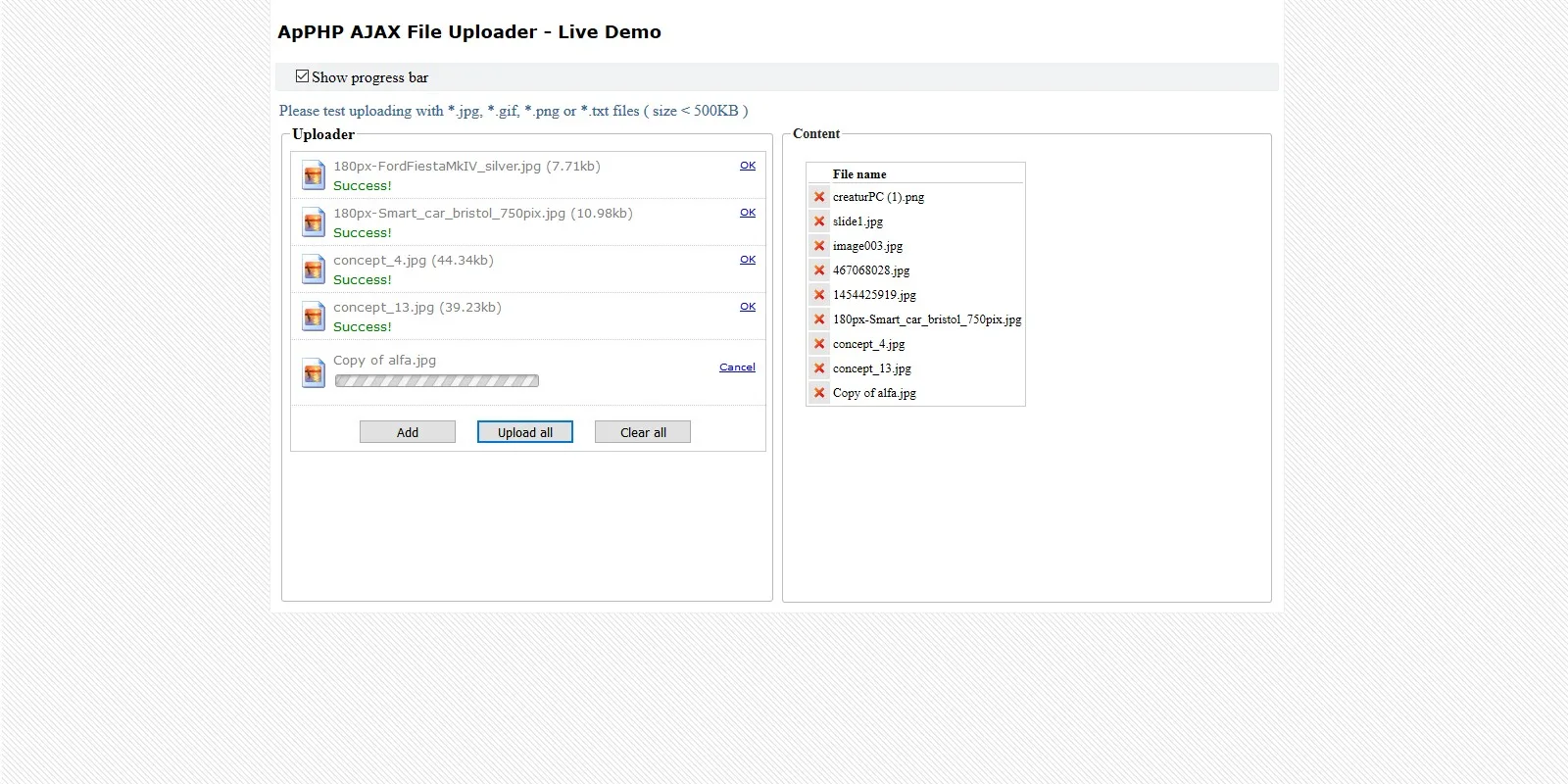 PHP AJAX Multiple File Uploader Script