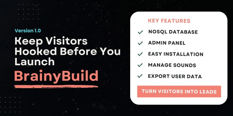 BrainyBuild - Launch Page System
