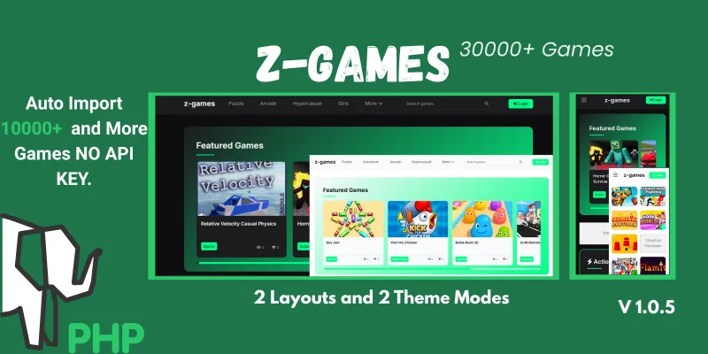 Z-Games HTML5 Gaming PHP Script