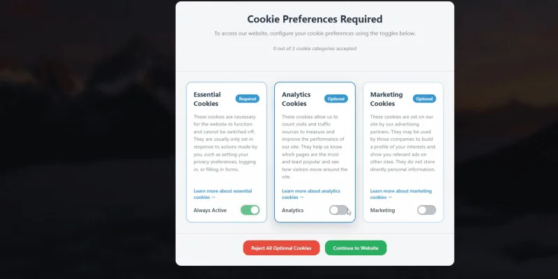 Professional Cookie Consent Solution