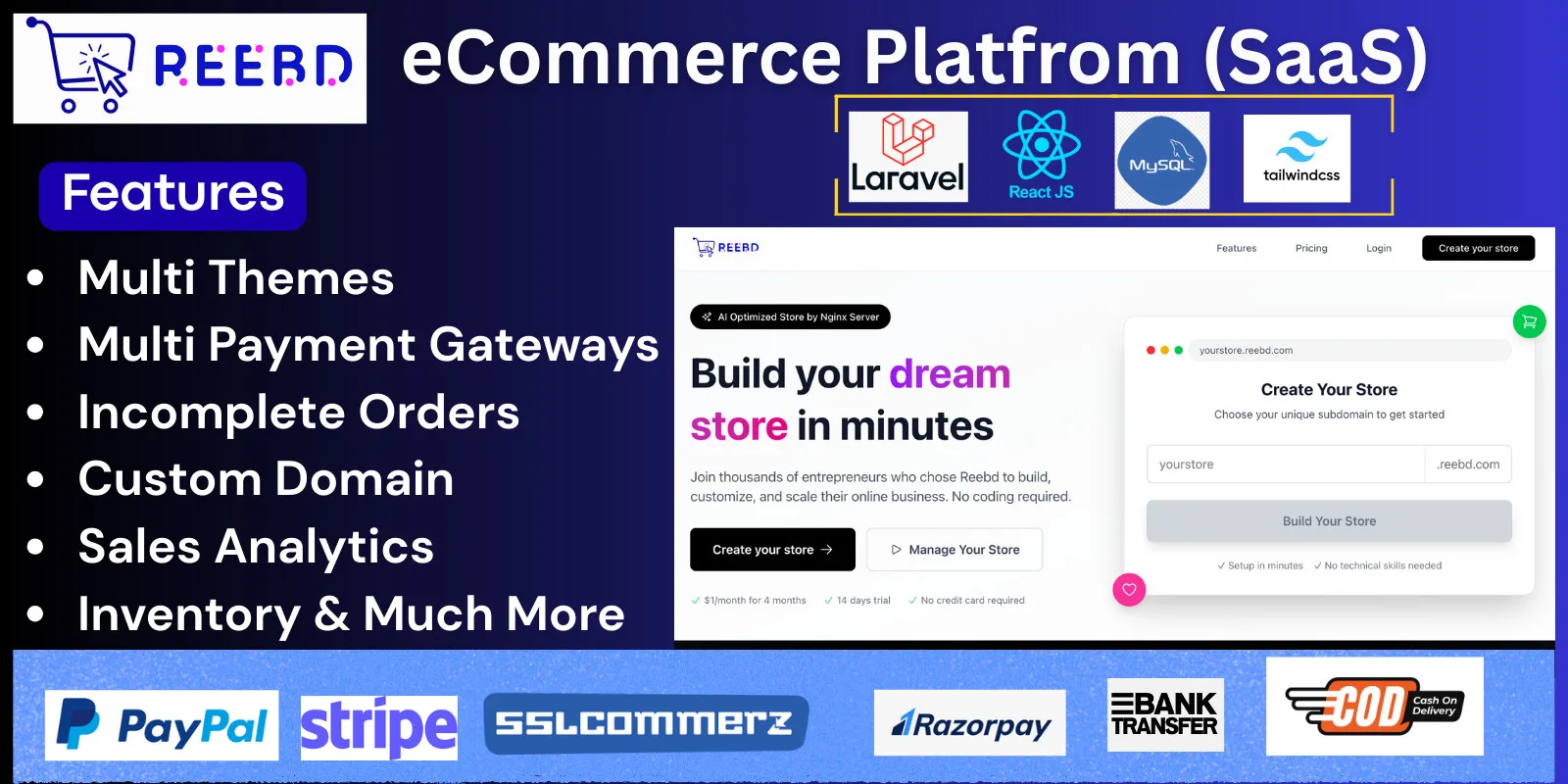 Reebd - Multi-Tenant eCommerce - SaaS version