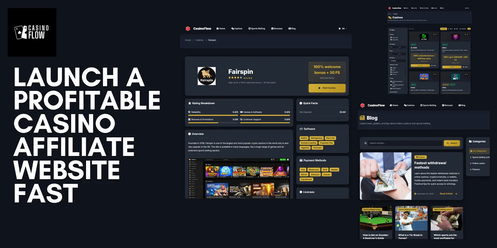 CasinoFlow – Casino Affiliate CMS