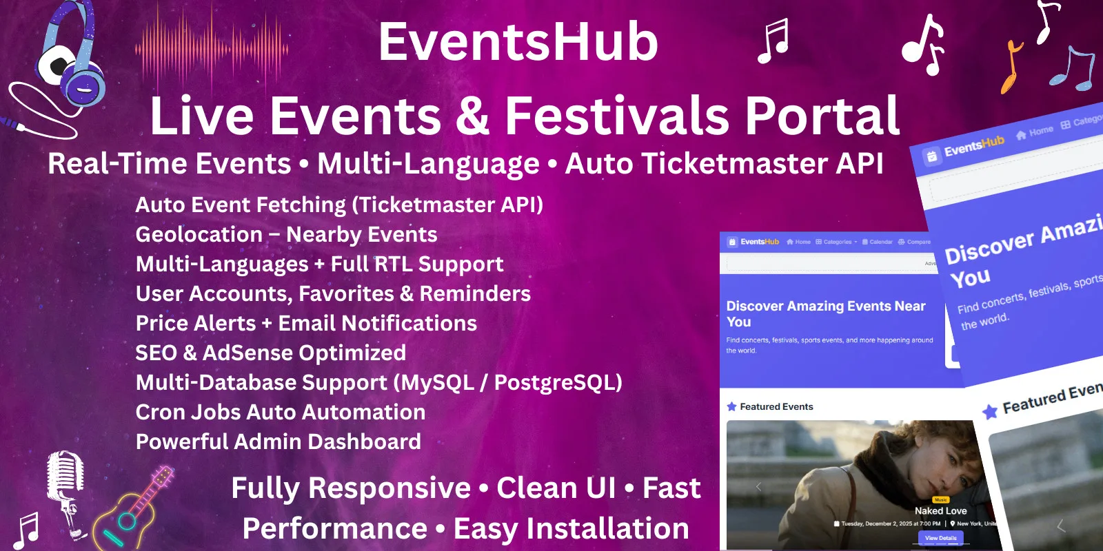 EventsHub – Live Events And Festivals Portal