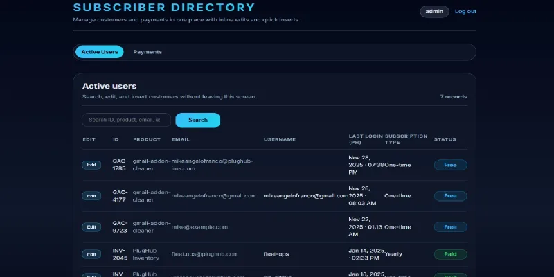 Subscriber And Payments Dashboard - Django