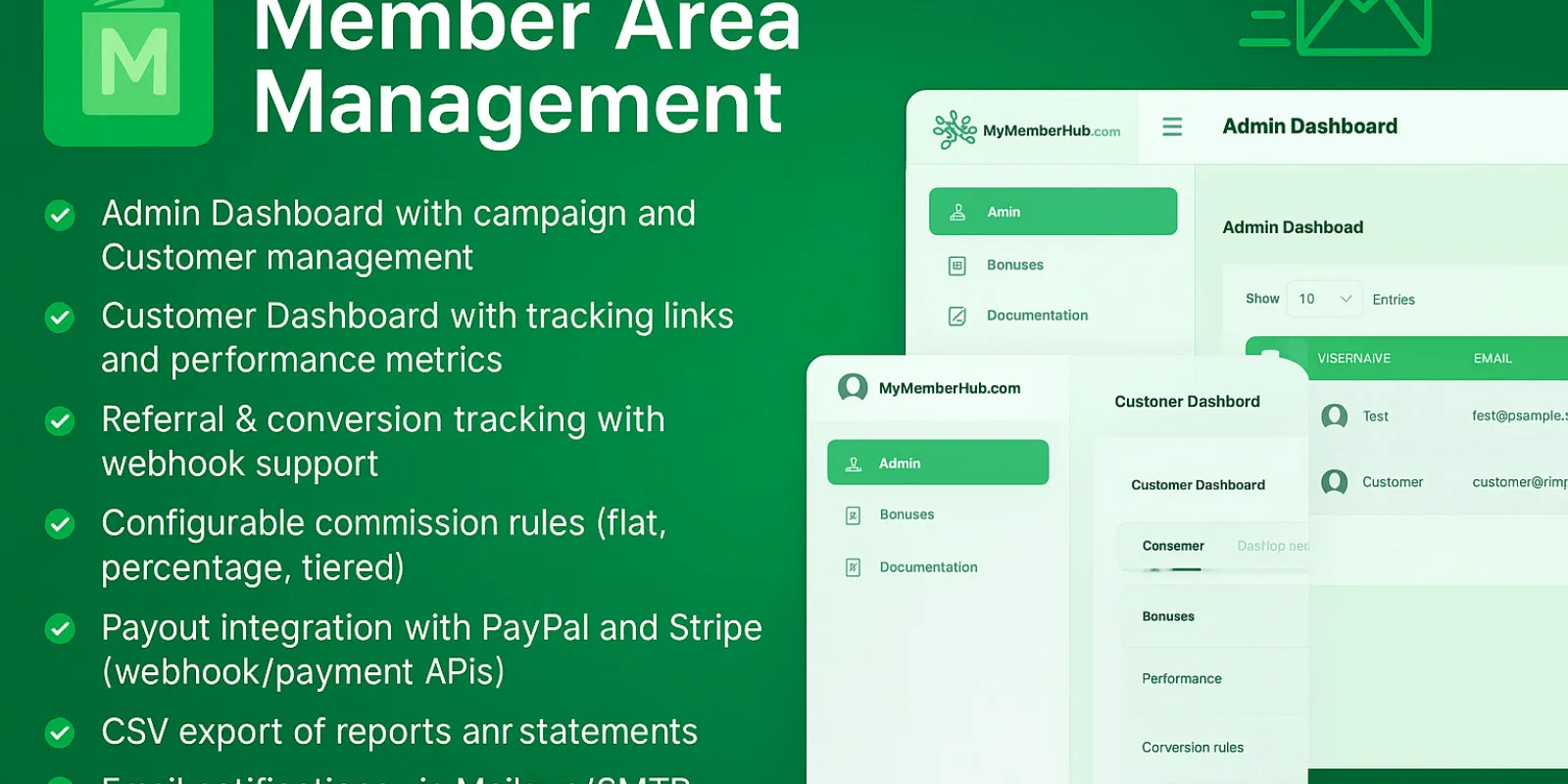 Member Area - Customer And Referral Management