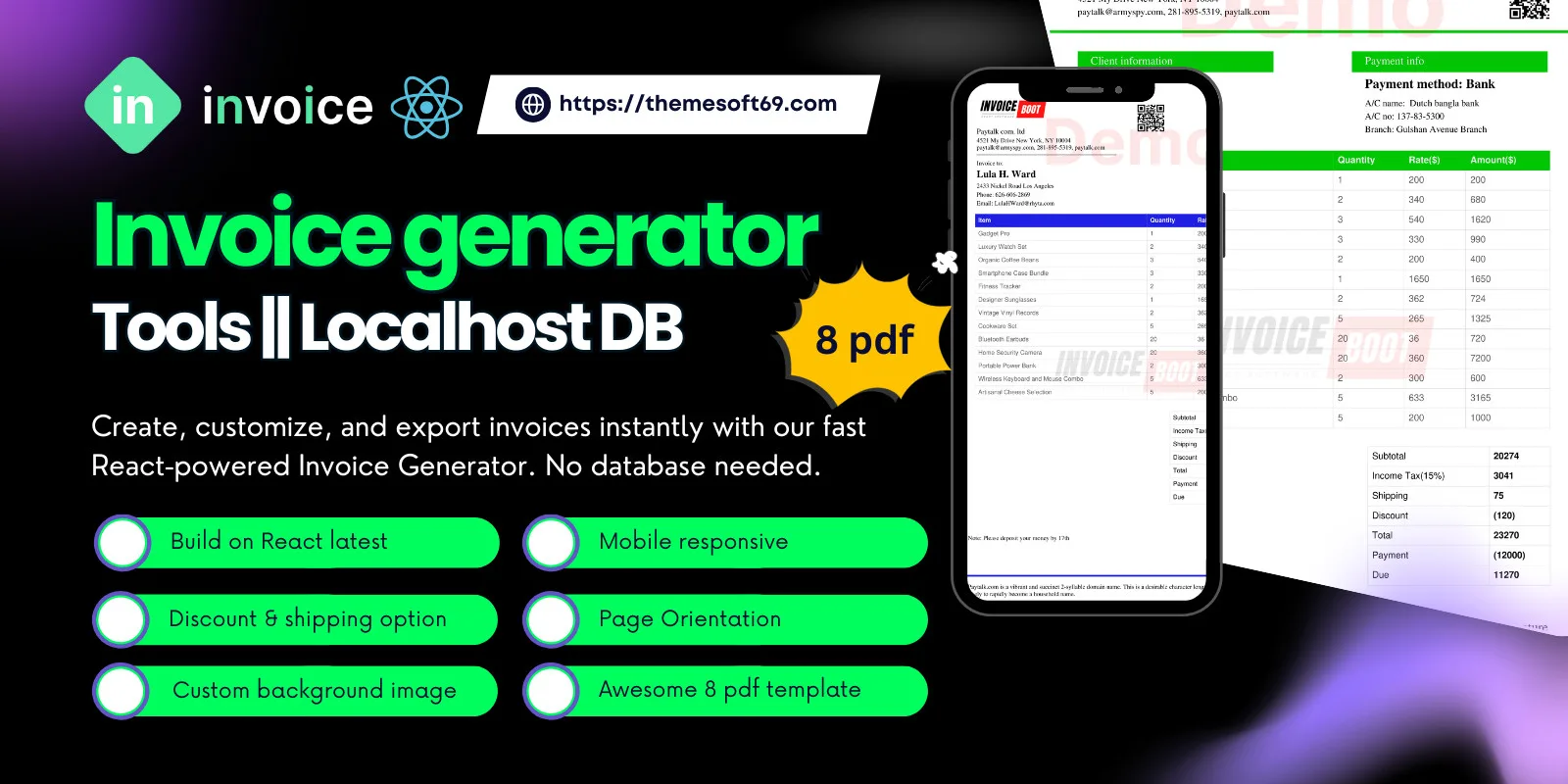 InvoiceCraft React Invoice Generator Tools