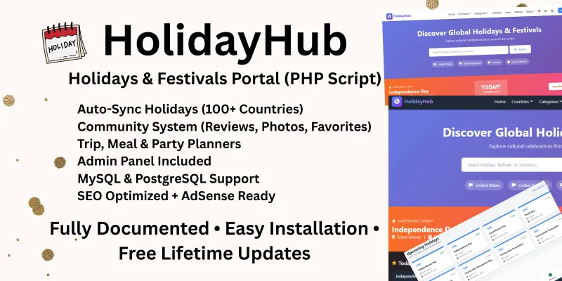 HolidayHub – Holidays And Festivals Portal