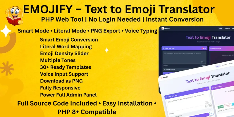Emojify – Text to Emoji Converter PHP