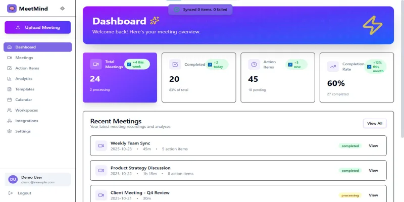 MeetMind - AI Meeting Transcription Platform