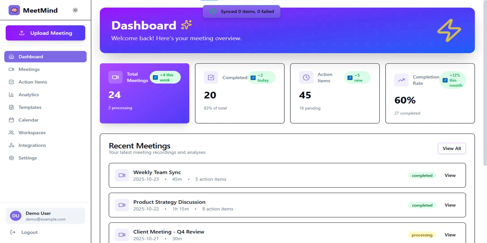 MeetMind - AI Meeting Transcription Platform