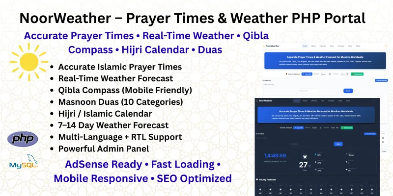 NoorWeather – Prayer Times And Weather Portal