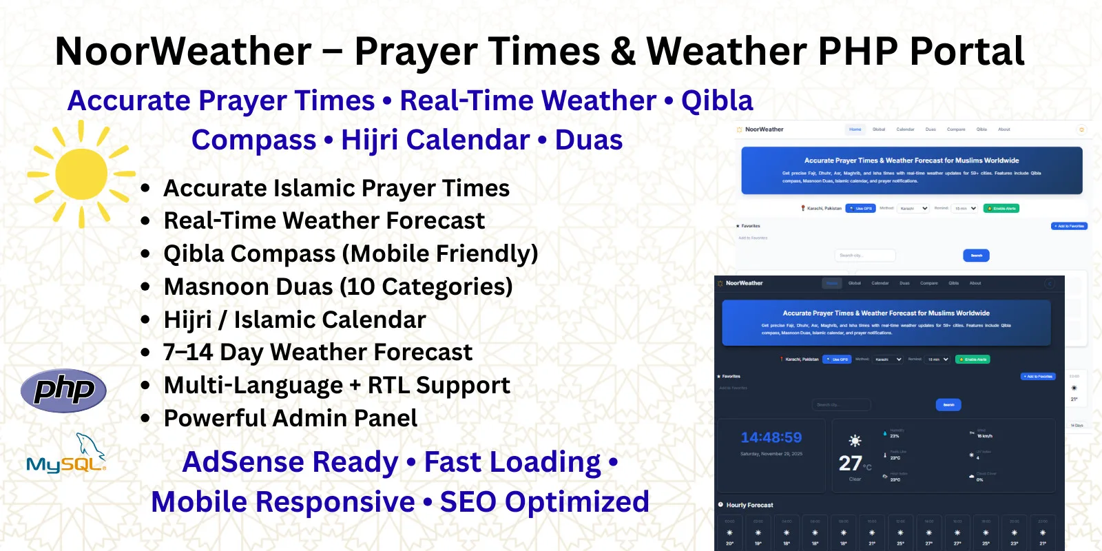 NoorWeather – Prayer Times And Weather Portal
