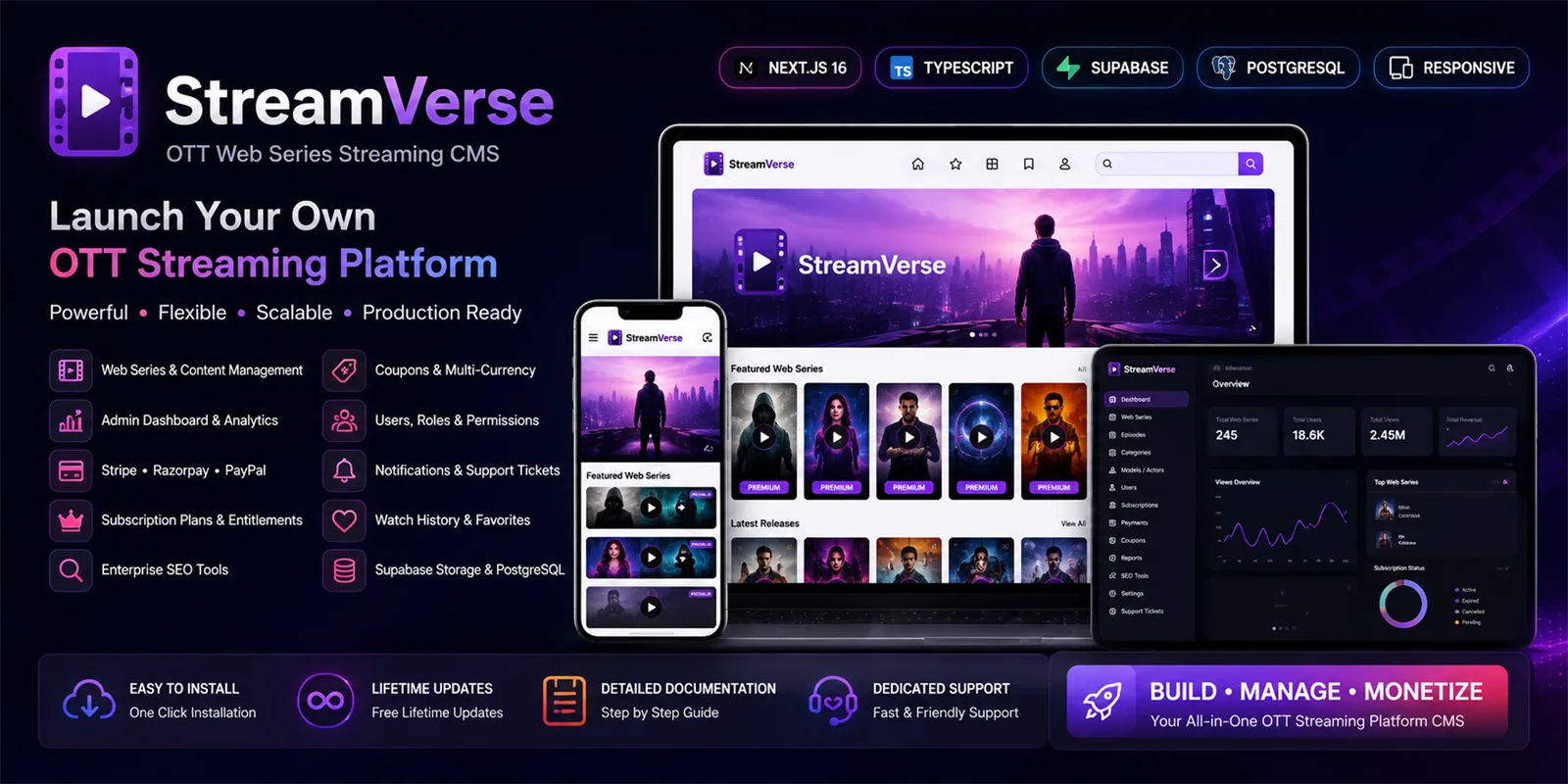 StreamVerse - OTT Web Series Streaming CMS