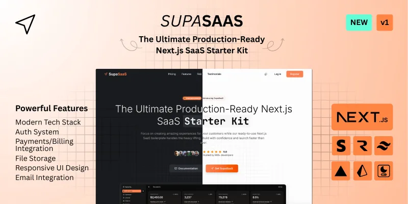 SupaSaaS - NextJS Starter Kit - PostgreSQL Stripe
