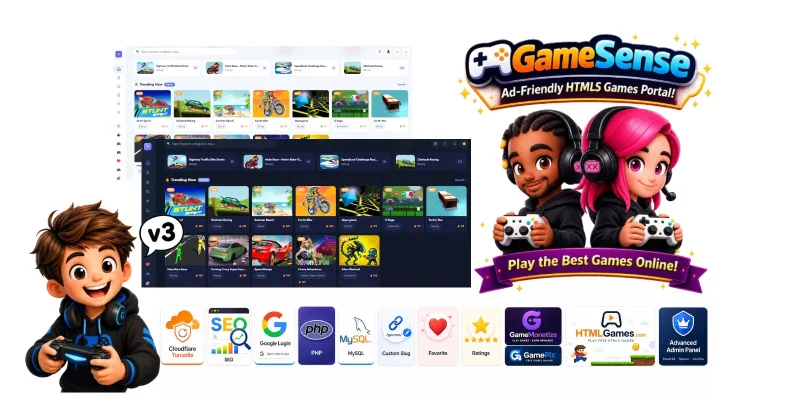GameSense - HTML5 Games Portal Admin Panel