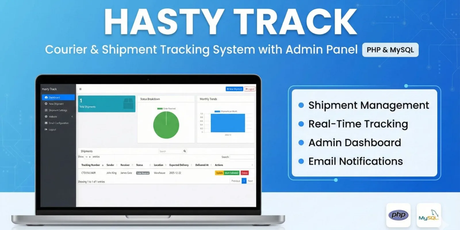 Hasty Track – Courier Shipment Tracking System