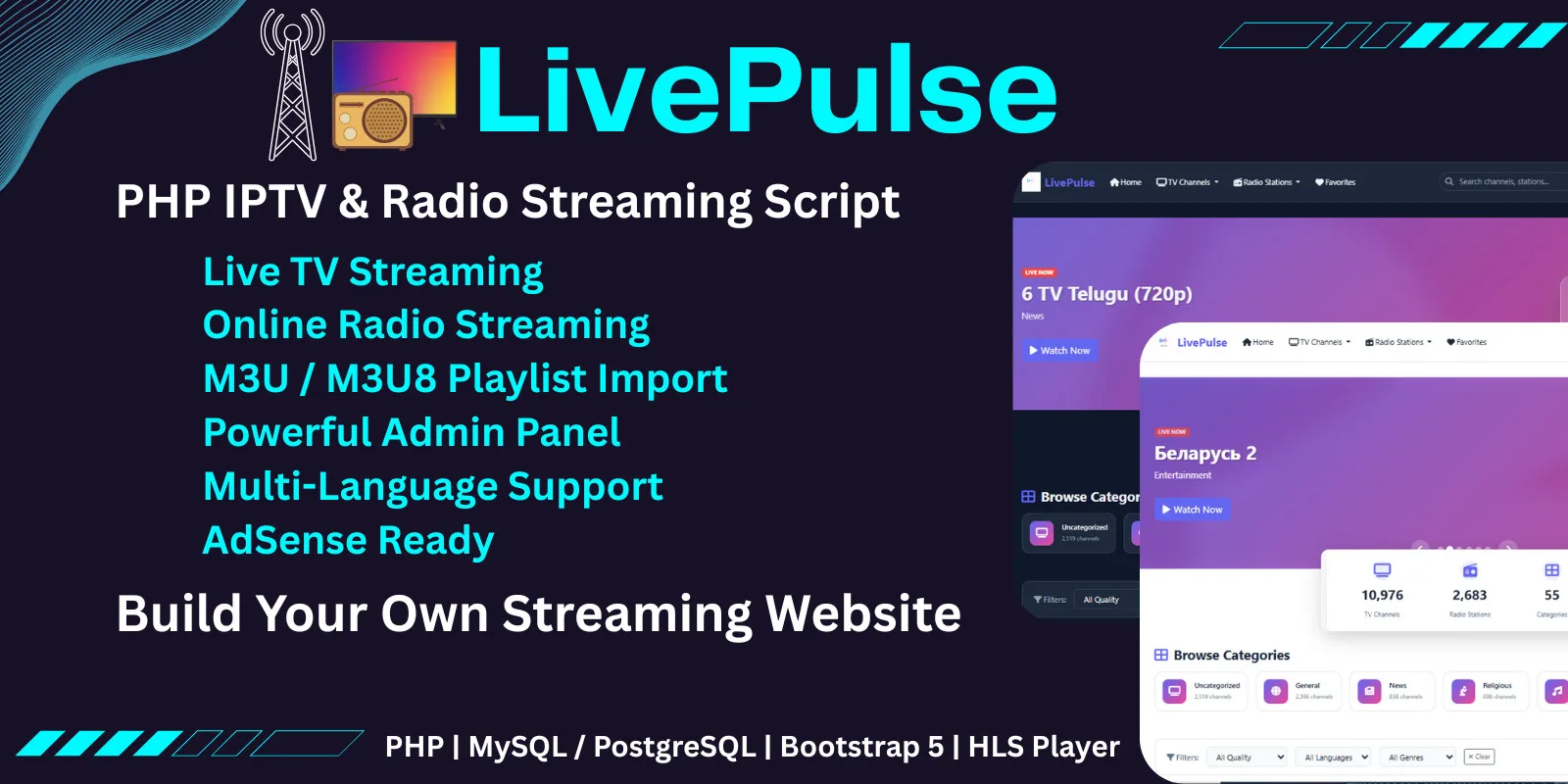 LivePulse – PHP IPTV And Radio Streaming