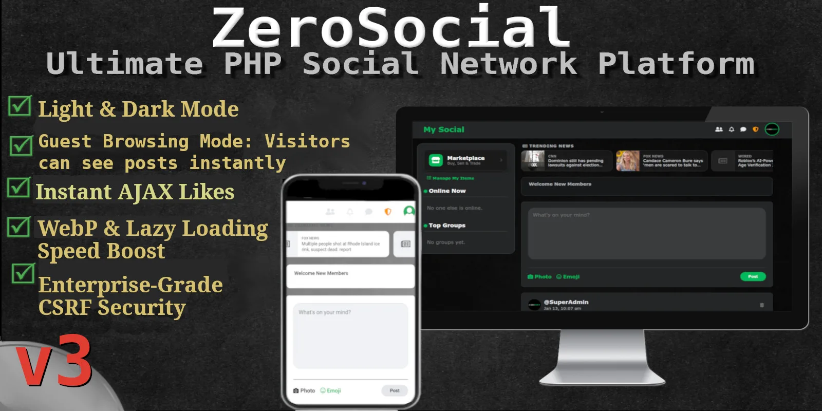 ZeroSocial - Ultimate PHP Social Network Platform