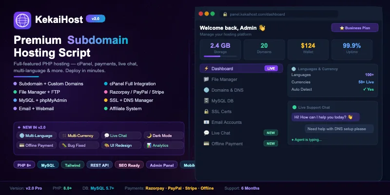 KekaiHost - Subdomain Hosting Management System