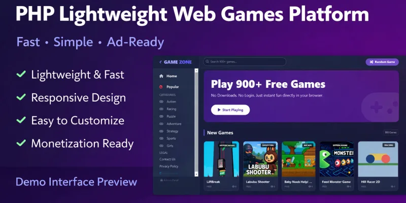 Simple PHP Web Games Framework