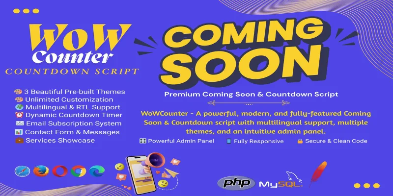 WoWCounter - Coming Soon And Countdown Script