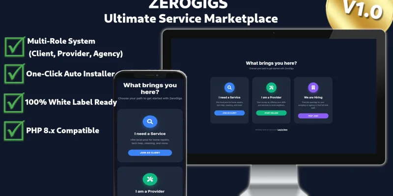 ZeroGigs - Service Marketplace PHP Script