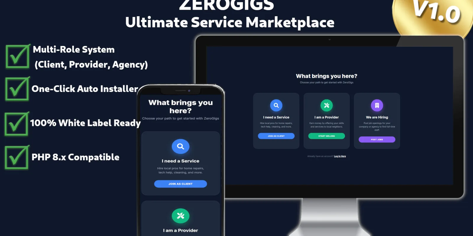 ZeroGigs - Service Marketplace PHP Script