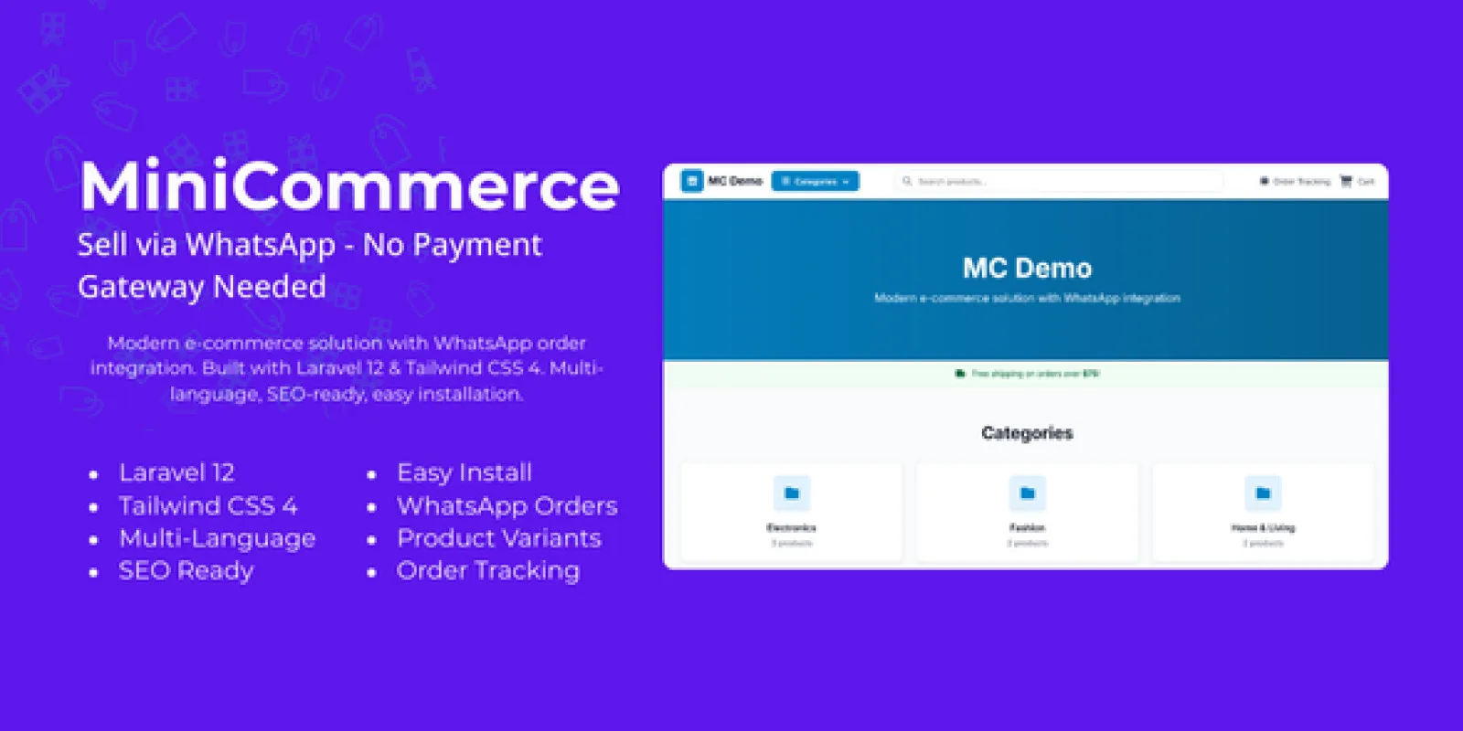 MiniCommerce - WhatsApp E-Commerce Script