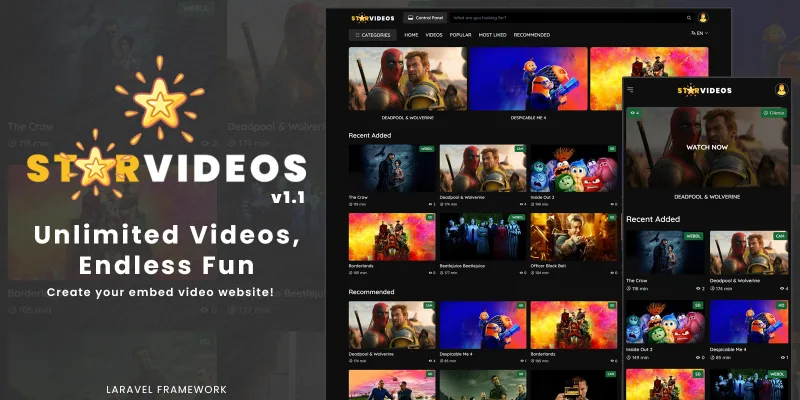 StarVideos - Ultimate PHP Video Embed Script