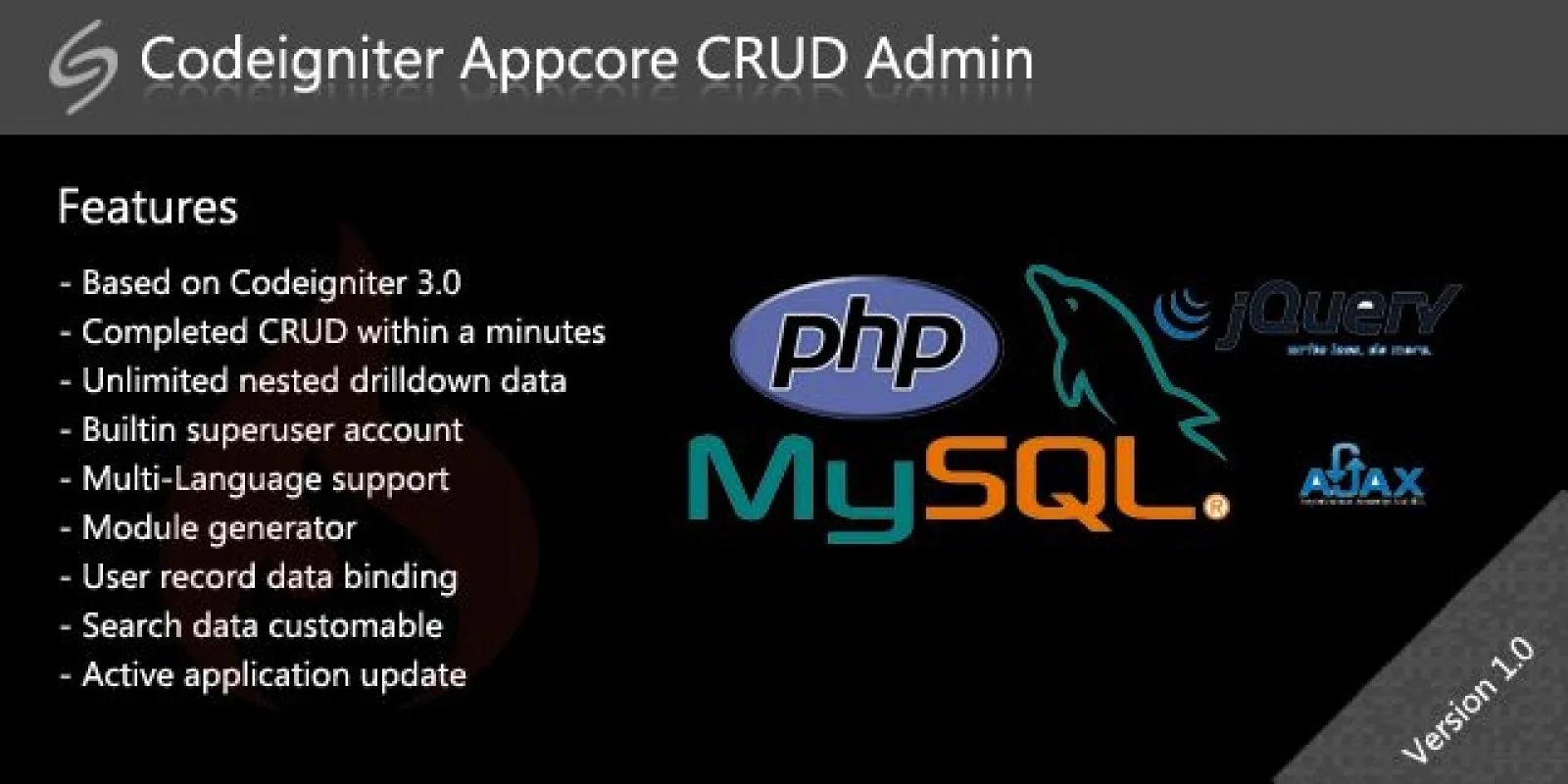 Codeigniter Appcore CRUD Admin