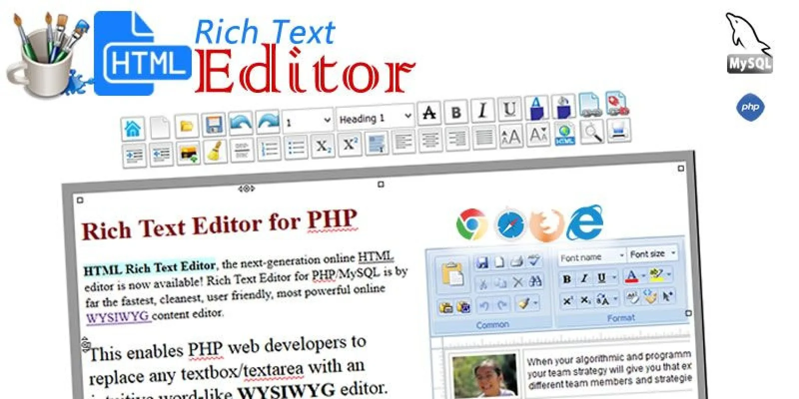 HTML WYSIWYG Rich Text Editor - PHP Script